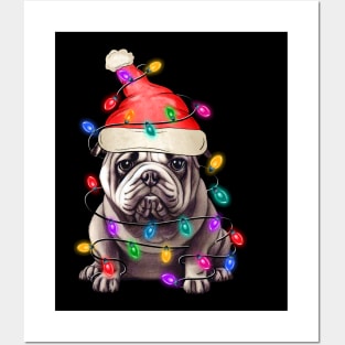 Christmas Lights Dog Merry Dogmas Posters and Art